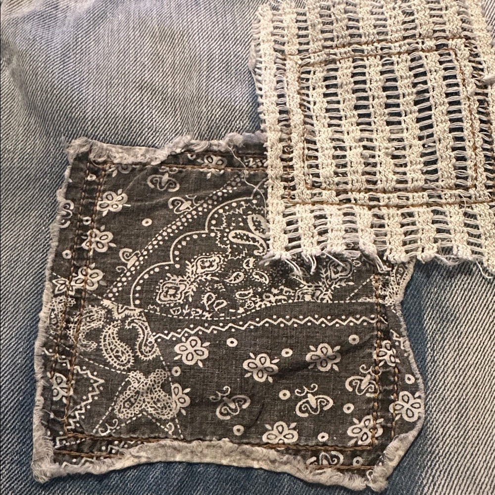 NEW POL Light Blue Patchwork Jeans! SZ Med - Picture 9 of 16